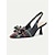 levne Slingback lodičky-dámské tartanové kostkované slingback podpatky – kotěcí podpatky se špičatou špičkou s mašlí, elegantní lodičky na večírky a oblečení do kanceláře