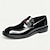 abordables Mocassins en cuir de qualité supérieure-Mocassins à enfiler en cuir de vachette noir de qualité supérieure pour hommes avec bride décorative, style formel pour les affaires et les occasions spéciales