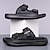 voordelige Casual sandalen-Bruine herensandalen van imitatieleer met twee gespen, comfortabel voetbed en duurzame zool – verstelbare instapschoenen voor de zomer voor casual en outdoor gebruik