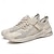 voordelige Herensneakers-beige mesh sneakers voor heren met veter- en klittenbandsluiting, ademende casual sportschoenen voor de zomer