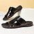 billige Kjole sandaler-menns uformelle slip-on-sandaler i gult skinn med piggdetaljer, behagelig utendørs fottøy for sommeren