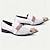 billiga Elementära Klädskor-slip-on loafers i vit premiumkohud för män med metallisk kedja i roséguld och dekorativ tå, snygga vardagsskor för formella och semi-formella tillfällen