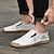 billiga Slip-ons och loafers till herrar-vita slip-on sneakers i konstläder för män med dragkedja och slitstarka gummisulor – avslappnade vardagsskor för bekväm användning