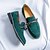 billiga Halvformell-blå loafers för män - mocka konstläder med tofsdetaljer, snygga och bekväma slip-on skor för män, perfekta för vardag, kontor och vardag.