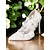 cheap Formal-White Lace Wedding Shoes with Floral Embellishments, Pointed Toe, Elegant High Heel Design, Perfect for Bridal and Formal Occasions