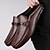 cheap Men&#039;s Clogs &amp; Mules-Men&#039;s Brown Slip-on Loafers with Metallic Buckle, Casual Faux Leather Shoes for Everyday Wear