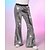 ieftine pantaloni casual-Bărbați Pantaloni Disco Pantaloni Pantaloni casual Paiete Buzunar Talie elastică Simplu Confort Petrecere Scenă Lumini Disco Epocă Sclipici Argintiu Roșu-aprins Micro-elastic