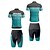 preiswerte Herrenbekleidungs-Sets-Herren Radtrikot mit Shorts Kurzarm Mountainbike MTB Straßenradsport Sommer Frühling Herbst Blau Buchstaben &amp; Zahlen Fahhrad Frontreißverschluss Schweißableitend Bequem Atmungsaktiv Spandex Sport