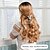 abordables Pelucas sintéticas de moda-Pelucas sintéticas Ondulado Tejido rizado Corte a capas Con flequillo Hecho a Máquina Peluca 26 pulgadas A1 Pelo sintético Mujer Clásico Cómodo Gradiente de Color Rubio