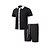 abordables Conjuntos de camisas básicas para hombre-Hombre Camisa de gofres 2 Piezas Conjunto de camisa conjunto de verano Conjuntos a juego Camisa casual Plano Vacaciones Diario Negro Blanco Rojo Verde Trébol Manga Corta Cuello Verano Ropa