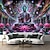 abordables Tapices de luz negra-Tapiz de luz negra que brilla en la oscuridad fiesta luminosa UV reactivo mandala bohemio psicodélico buda paisaje natural tapiz colgante arte mural para sala de estar y dormitorio