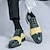 baratos Formal-sapatos oxford masculinos de couro envernizado bicolor, sapatos sociais brogue verde e bege para casamentos, festas e eventos formais