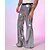 ieftine pantaloni casual-Bărbați Pantaloni Disco Pantaloni Pantaloni casual Paiete Buzunar Talie elastică Simplu Confort Petrecere Scenă Lumini Disco Epocă Sclipici Argintiu Roșu-aprins Micro-elastic