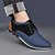 cheap Casual Lace-Up Shoes-Men's Casual Oxford Shoes, Blue and Black Lace-Up Dress Sneakers with Suede Accents, Stylish Footwear for Business, Weddings and Everyday Wear