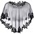 cheap Cape-Lace Wedding Shawl Wrap for Women Evening Cape Bridal Shoulder Covers UP Scarf for Dress Prom Party (Black)