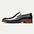 billige Premium læder loafers-slip-on loafers i sort okskind til mænd med kontrast orange accent, formel stil til forretning og særlige begivenheder