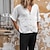 economico Strada-Per uomo Camicia Camicia di lino Camicia casual Camicia con Bottoni Camicia di cotone Semplice Vacanza Streetwear Bianco Manica Corta Collo ripiegato Estate Abbigliamento Bottonato