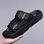 voordelige Casual sandalen-Bruine herensandalen van imitatieleer met twee gespen, comfortabel voetbed en duurzame zool – verstelbare instapschoenen voor de zomer voor casual en outdoor gebruik
