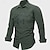 voordelige Werkhemden voor heren-Voor heren Overhemd Zomer overhemd Normaal shirt Overhemd met knopen khaki Lichtgrijs Leger Groen Lange mouw Effen Revers Vakantie Hawaii Button-omlaag Kleding 100% katoen Modieus Casual Comfortabel