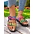 billige Damesko-USA 250-års jubilæum Kvinders Farverige Sommerfuglesandaler med Justerbar Spænde – Livlige Sommer Slip-On Sandaler til Strand Ferie  Casual Wear