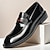 abordables Mocassins en cuir de qualité supérieure-Mocassins à enfiler en cuir de vachette noir de qualité supérieure pour hommes avec bride décorative, style formel pour les affaires et les occasions spéciales