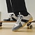 abordables Occasionnel-Baskets décontractées en daim pour hommes avec rayures grises et noires, design à lacets confortable pour un usage quotidien et des activités sportives