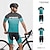 preiswerte Herrenbekleidungs-Sets-Herren Radtrikot mit Shorts Kurzarm Mountainbike MTB Straßenradsport Sommer Frühling Herbst Blau Buchstaben &amp; Zahlen Fahhrad Frontreißverschluss Schweißableitend Bequem Atmungsaktiv Spandex Sport