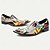 voordelige Premium leren loafers-Heren Premium Kalfsleren Instappers met Gouden Punt Levendige Artistieke Print en Metallic Gouden Leeuwenhoofd Detail – Fashionabele Instap-schoenen voor Speciale Gelegenheden en Statement
