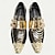 baratos Sapatos Sociais Elementares-Mocassins em Couro de Vaca Premium Masculinos com Padrão de Zebra Ousado e Design de Dupla Fivela com Ponta Dourada–Calçados Estilosos e Confortáveis para Ocasiões Formais e Fashion-forward