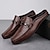 cheap Men&#039;s Clogs &amp; Mules-Men&#039;s Brown Slip-on Loafers with Metallic Buckle, Casual Faux Leather Shoes for Everyday Wear