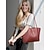 abordables Cabas et fourre-tout-sac fourre-tout en similicuir vert pour femme, design simple, décoration à boucle dorée - sac fourre-tout élégant et pratique pour le travail, le shopping et l'utilisation quotidienne noir blanc rouge