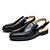 billiga Kjol sandaler-svarta slingback-klänningsskor för män med krokodilpräglat läder, bekväm passform och slitstark sula - perfekt för formella evenemang och affärstillfällen