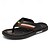 cheap Vacation Sandals-Men's Slippers &amp; Flip-Flops Split Leather Breathable Comfortable Slip Resistant Loafer Black Khaki Beige