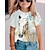 abordables Animales 3D de Chica-Chica 3D Graphic Caballo Camiseta Manga Corta Verano Primavera Moda Básico Niños 4-12 años Cuello Barco Exterior Casual Diario Ajuste regular