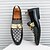 preiswerte Halbformell-Schwarze Lack-Loafer für Herren mit Nietendetail und goldenem Riemen, modische Freizeitschuhe für Partys und besondere Anlässe