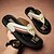 cheap Vacation Sandals-Men's Slippers &amp; Flip-Flops Split Leather Breathable Comfortable Slip Resistant Loafer Black Khaki Beige