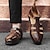 voordelige Jurk sandalen-Zwarte visserssandalen van imitatieleer voor heren met gespband en uitsparing, stijlvol en comfortabel voor casual, outdoor en zomerkleding