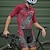 billige Klærsett for menn-Herre Sykkeljersey med shorts Kortermet Fjellsykling Veisykling Sommer Vår Høst Burgunder Blå Lilla Geometrisk Gradert Sykkel Forside Glidelås Svettereduserende Bekvem Pustende Spandex sport Klær