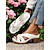 billiga Avslappnade sandaler-tjocka klackar med öppen tå med blommig accent, perforerad design och bekväm passform för sommarfester och avslappnade utflykter