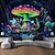 baratos Taquestres de Blacklight-Tapeçaria Blacklight Brilha no Escuro Festa Brilhante Cogumelos Psicodélicos Natureza Nebulosa Tapeçaria de Parede para Sala de Estar Quarto