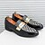 preiswerte Halbformell-Schwarze Lack-Loafer für Herren mit Nietendetail und goldenem Riemen, modische Freizeitschuhe für Partys und besondere Anlässe