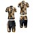baratos Conjuntos de Roupa de Homem-Homens Camisa de ciclismo com shorts Manga Curta Ciclismo de Montanha Ciclismo de Estrada Verão Primavera Outono Preto Amarelo Vermelho Cachorro Moto Zíper Frontal Redutor de Suor Confortável