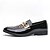 preiswerte Halbformell-Schwarze Lack-Loafer für Herren mit Nietendetail und goldenem Riemen, modische Freizeitschuhe für Partys und besondere Anlässe