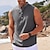 ieftine Tricou casual Henley-Bărbați Tricou cu nasturi Tricou Cămașă Henley Tricouri Fără manșon Henley Vară Simplu Modă Designer De Bază Nasturi Vacanță Stradă Ieșire Albastru Lac Negru Alb Top tricou pentru bărbați