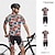 お買い得  男性用衣料品セット-男性用 ショーツ付きサイクリングジャージー 半袖 マウンテンサイクリング ロードバイク 夏 春 秋 ブルー イエロー ルビーレッド 花 植物 バイク フロントファスナー モイスチャーコントロール 快適 高通気性 スパンデックス スポーツ 衣類