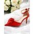preiswerte Halbformell-rote Satin-Pumps mit spitzer Spitze und Rosenverzierung – klassische Hochzeitsschuhe für Damen, ideal für formelle Anlässe oder als Brautmode