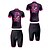 billige Klærsett for menn-Herre Sykkeljersey med shorts Kortermet Fjellsykling Veisykling Rød Fuksia Tegneserie Sykkel Spandex sport Tegneserie Klær