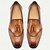 abordables Semi-formel-mocassins en cuir marron clair pour hommes avec détails à imprimé serpent et accent à pompons – chaussures habillées à enfiler en cuir de vachette de qualité supérieure pour les affaires, les occasions formelles et le quotidien