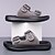 voordelige Casual sandalen-Bruine herensandalen van imitatieleer met twee gespen, comfortabel voetbed en duurzame zool – verstelbare instapschoenen voor de zomer voor casual en outdoor gebruik