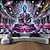 abordables Tapices de luz negra-Tapiz de luz negra que brilla en la oscuridad fiesta luminosa UV reactivo mandala bohemio psicodélico buda paisaje natural tapiz colgante arte mural para sala de estar y dormitorio